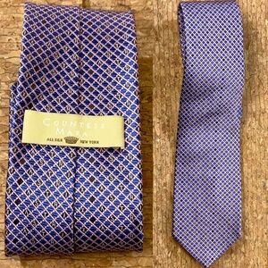 Countess Mara 100% Silk Tie Geometric CM Monogram Luxury Men’s Necktie 57.5”
